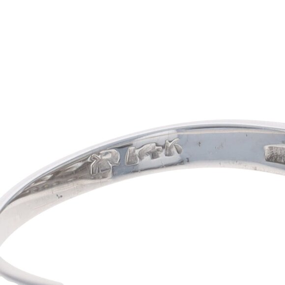 White Gold Diamond Vintage Bypass Ring - 14k Round Brilliant .72ctw Three-Stone - Picture 6 of 6